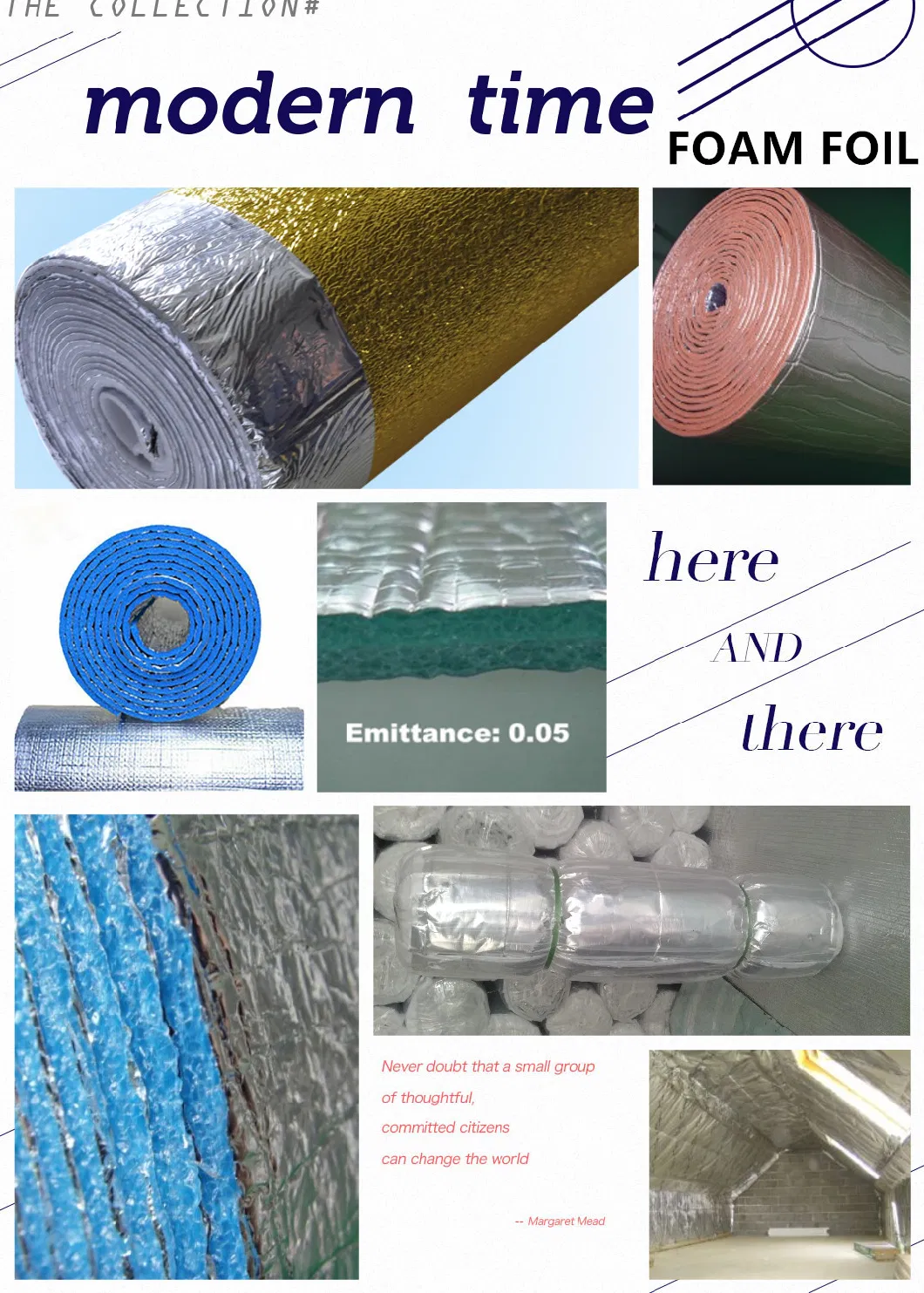 Flexible Waterproof Aluminum XPE Foam Foil Insulation Thermal Break Insulation